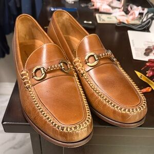 Martin Dingman Old Row Oiled Saddle Leather Horse Bit Loafers - Cigar